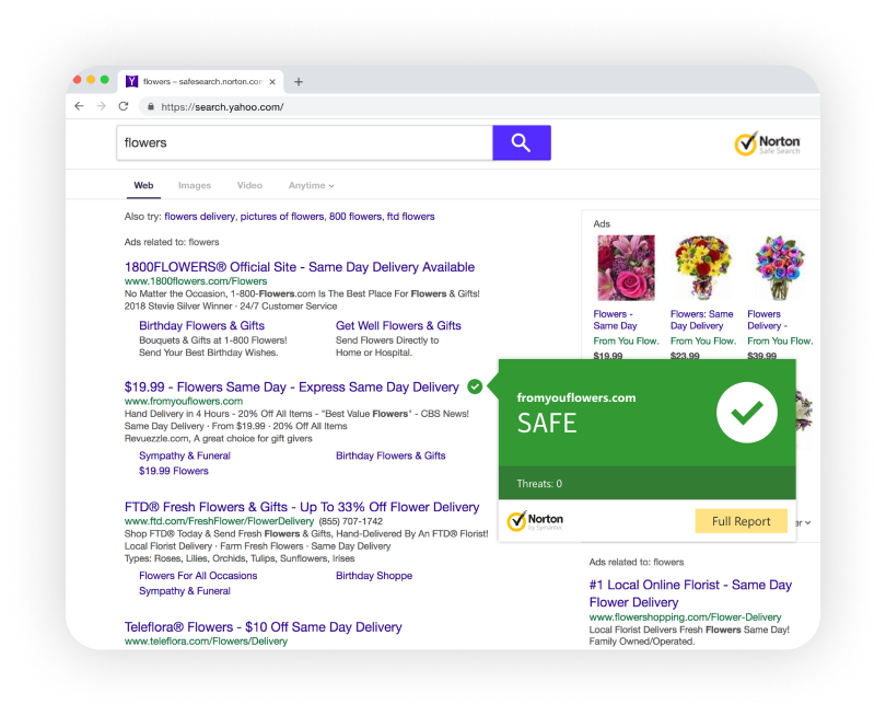Abbildung: Google-Suche mit Norton Safe Web